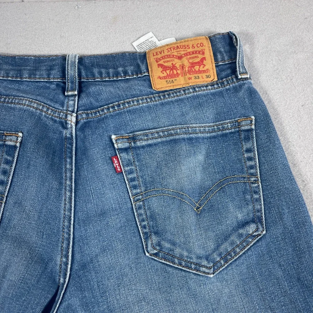 Levi's 514 Straight Fit‎ Jeans Mens 33x30 Medium Wash Denim Classic Western